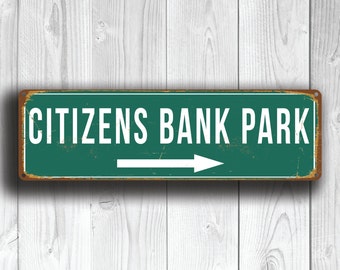 CITIZENS BANK PARK Sign, Vintage style Citizens Bank Park Sign, Citizens Bank Park Signs, Home of Philadelphia Phillies, Baseball Signs,