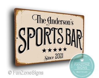 SPORTS BAR Sign, Personalized Sports Bar Signs, Sports Bar Decor, Customized Signs, Personalized Sports Bar, Home Bar Decor, Man Cave Decor