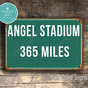 Personalized Angel Stadium Distance Sign, Angel Stadium Miles, LA Angels Sign, Los Angeles Angels, Personalized Angels Sign, Angel Stadium