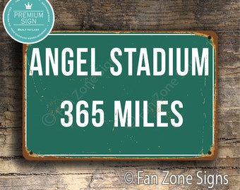 Personalized Angel Stadium Distance Sign, Angel Stadium Miles, LA Angels Sign, Los Angeles Angels, Personalized Angels Sign, Angel Stadium