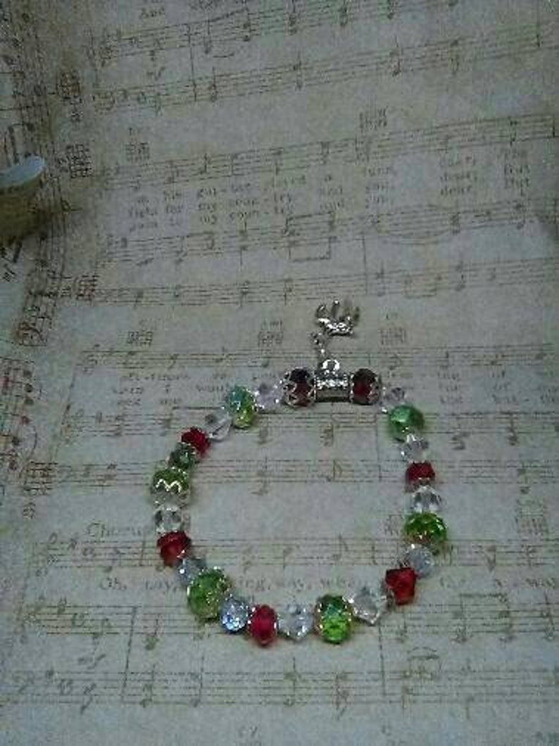 Christmas Charm Bracelet Reindeer Beaded Charm Bracelet Reindeer Charm Bracelet Christmas Reindeer Beaded Charm Bracelet
