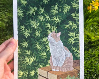 Cat on the Wall - Original Painting on 300gsm Watercolour Paper - A5