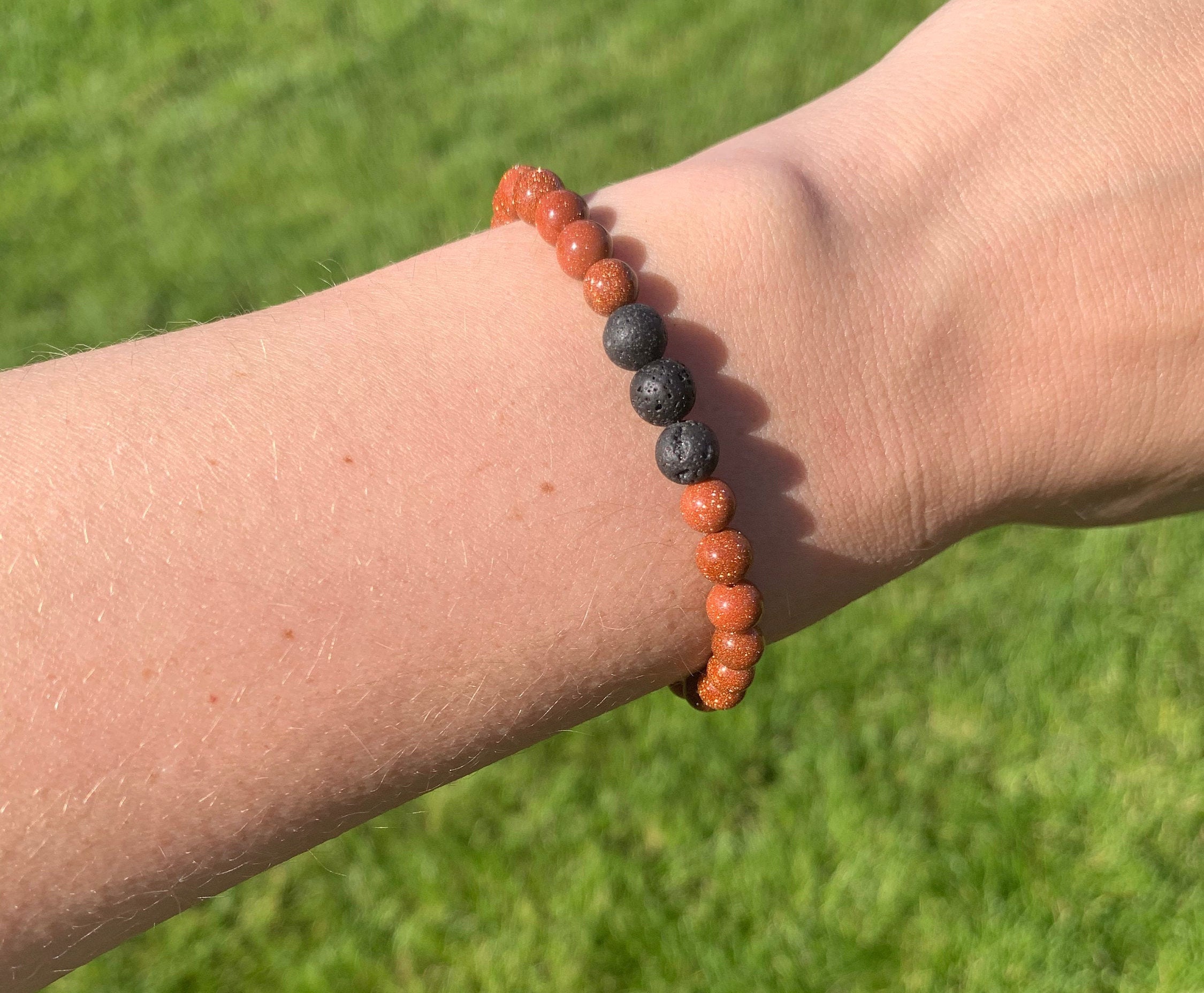 Goldstone Diffuser Bracelet / Healing Crystal Jewelry / Etsy