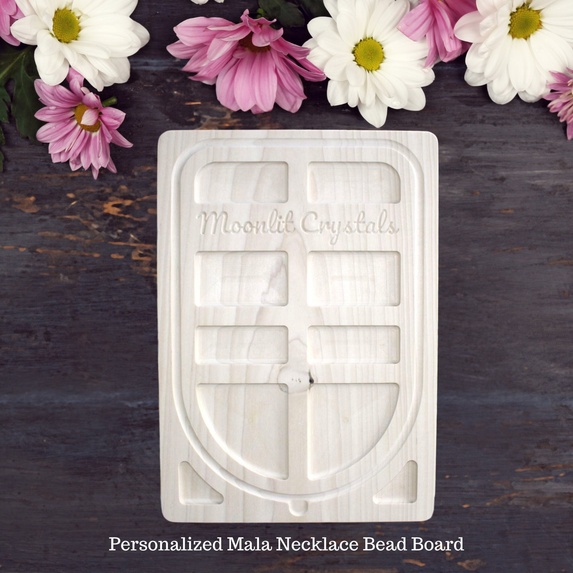 Wooden Mala Bead Design Board and Wooden Bracelet Bead Board as a