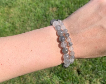 Smokey Quartz Crystal Bracelet, Handmade Healing Energy Jewelry
