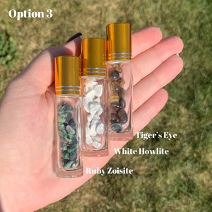 Crystal Roller Bottle 3-Pack / Moonlit Crystals / Essential Oil / Healing Crystals / Essential Oil Roller / Healing Oils / Crystal Roller /