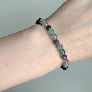 Empath Diffuser Bracelet / Amethyst / Fluorite / Smokey Quartz / Lepidolite / Healing Energy / Diffuser Essential Oil / EO Bracelet / Empath