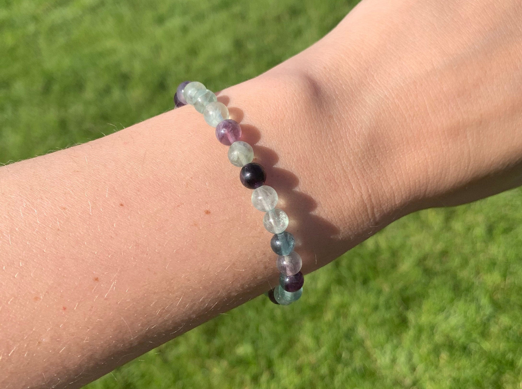 Fluorite Bracelet / Healing Crystal Jewelry / Memory Bracelet Etsy