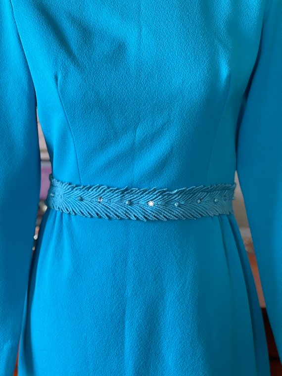 vintage 1960s long sleeve sky blue mod mini dress - image 4