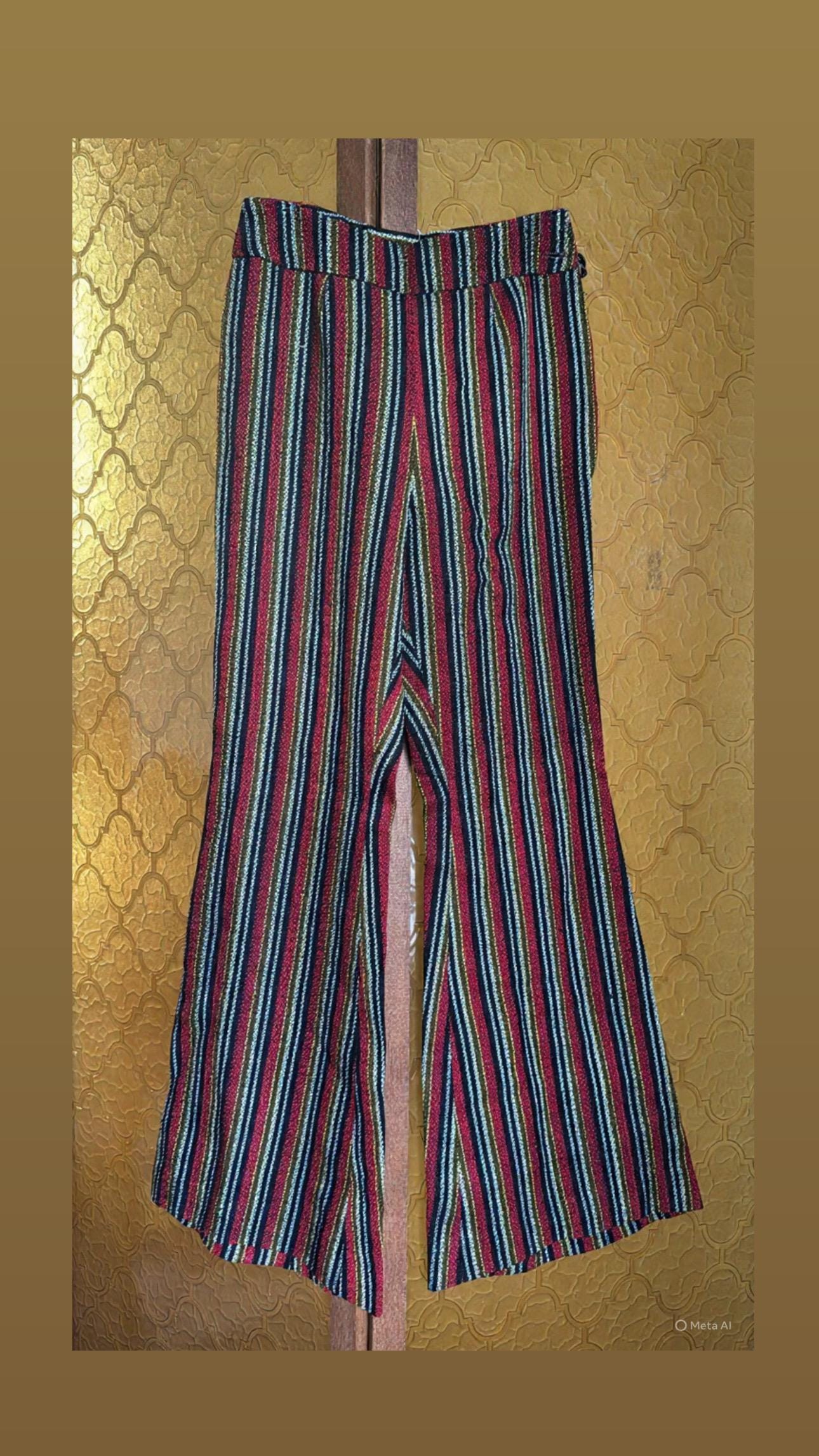 【極太】【70’s】 wide buggy stripe slacks 70s Striped Pants - Etsy