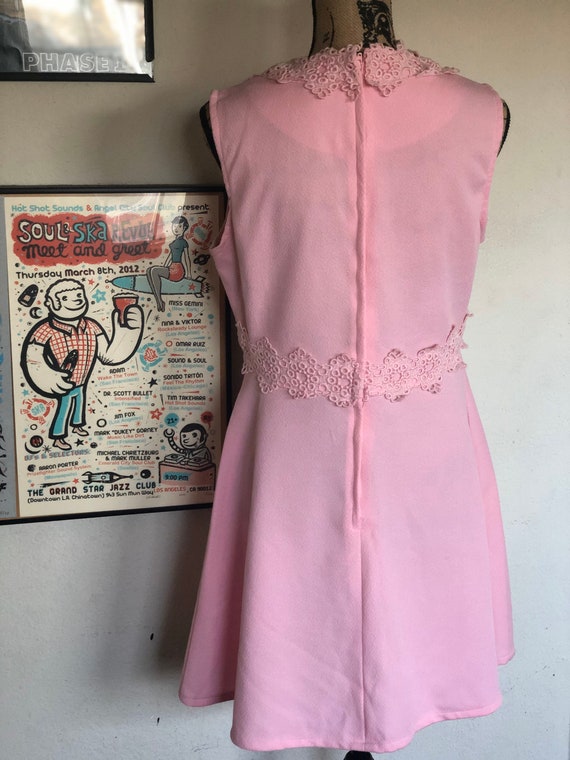 Vintage 1960s baby pink a-line dress - image 6