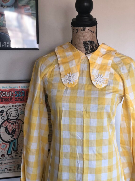 Stunning vintage 60's 70's yellow gingham beagle c
