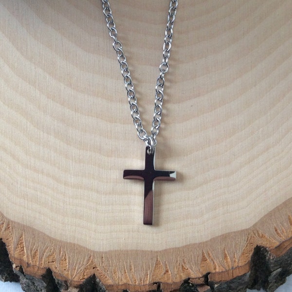 Small Cross Necklace Non Tarnish Etsy