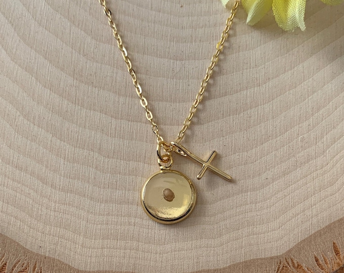 Gold Faith of a Mustard Seed Necklace Gold Mustard Seed Etsy