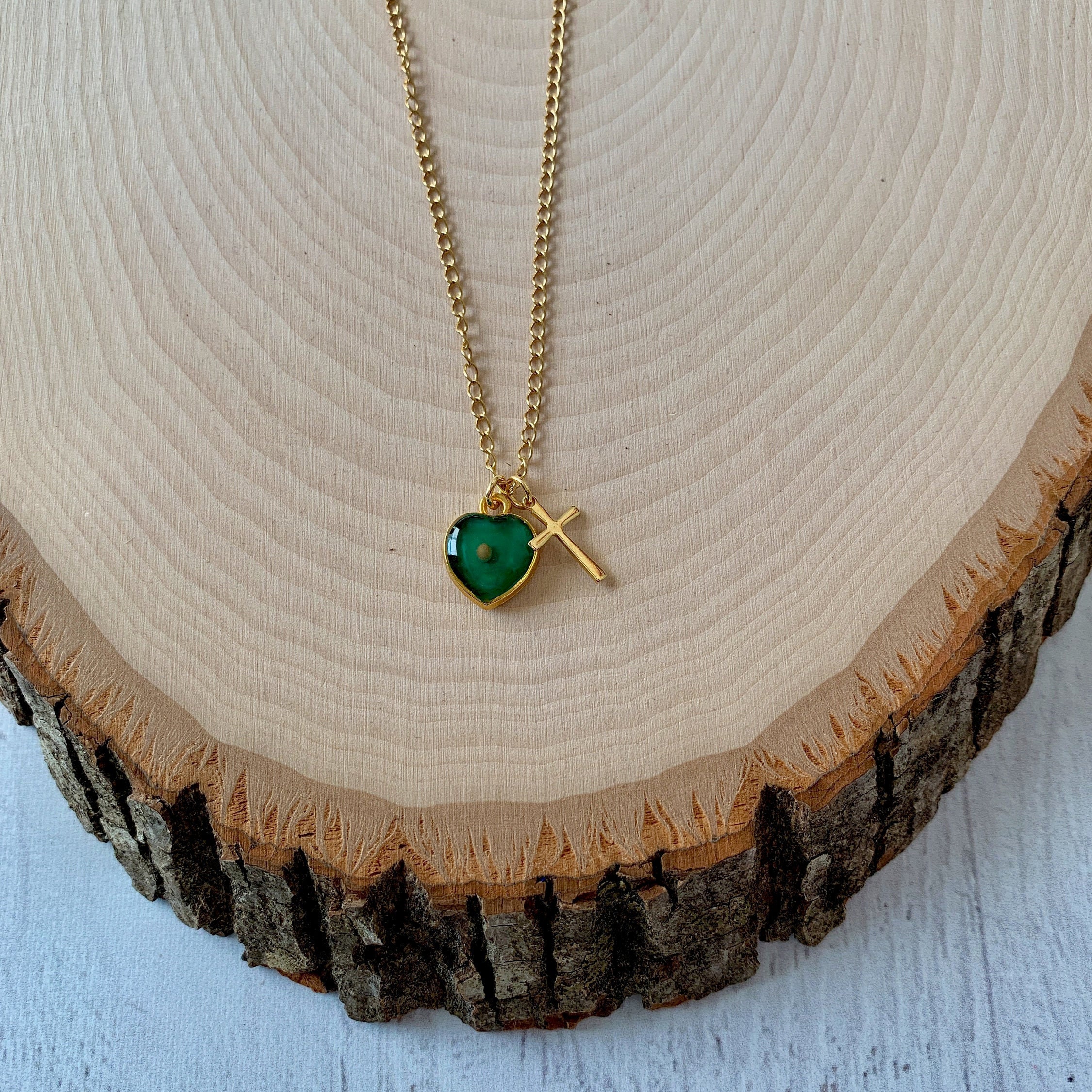 Green Agate Heart Pendant