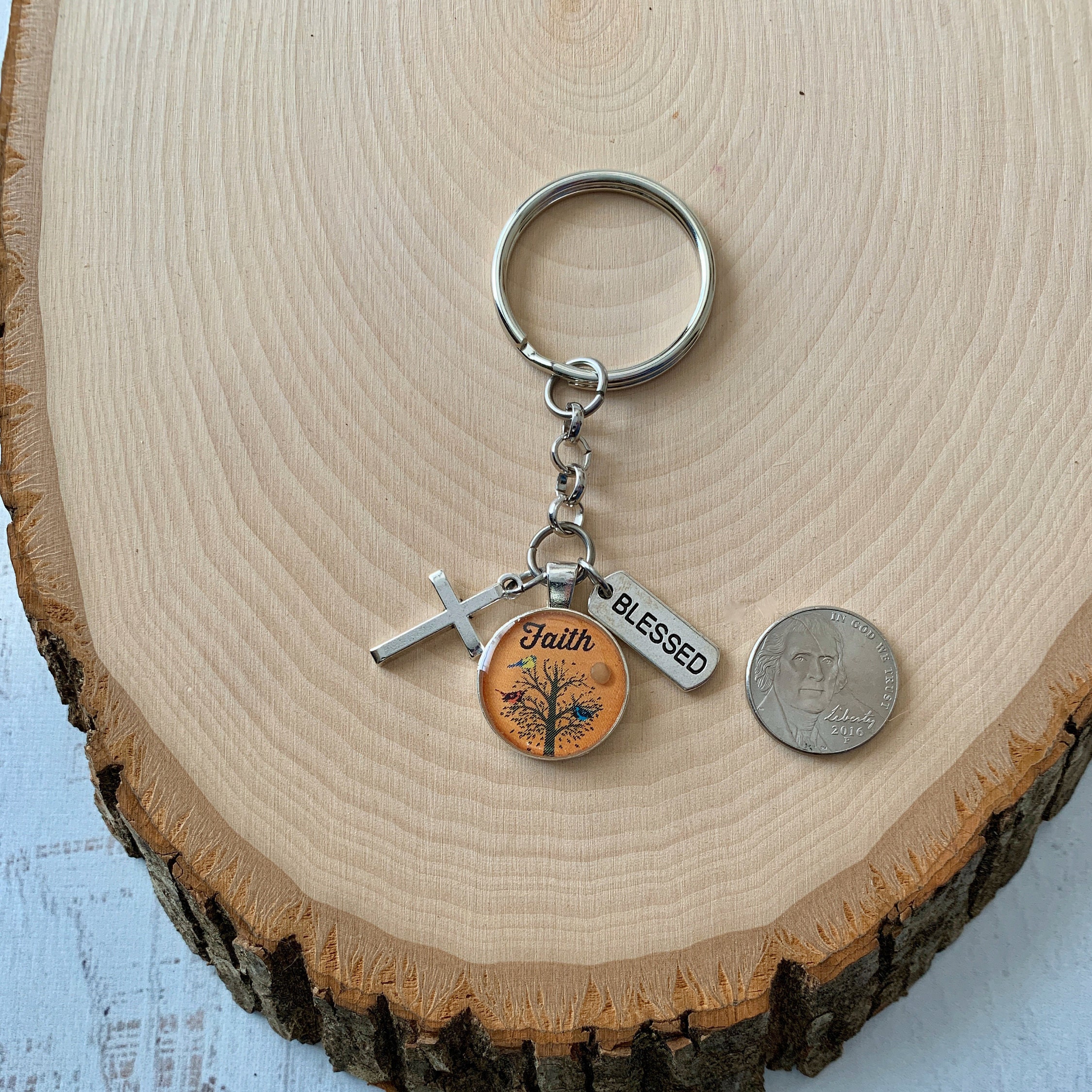 Faith of a mustard seed keychain, blessed keychain for her, religious