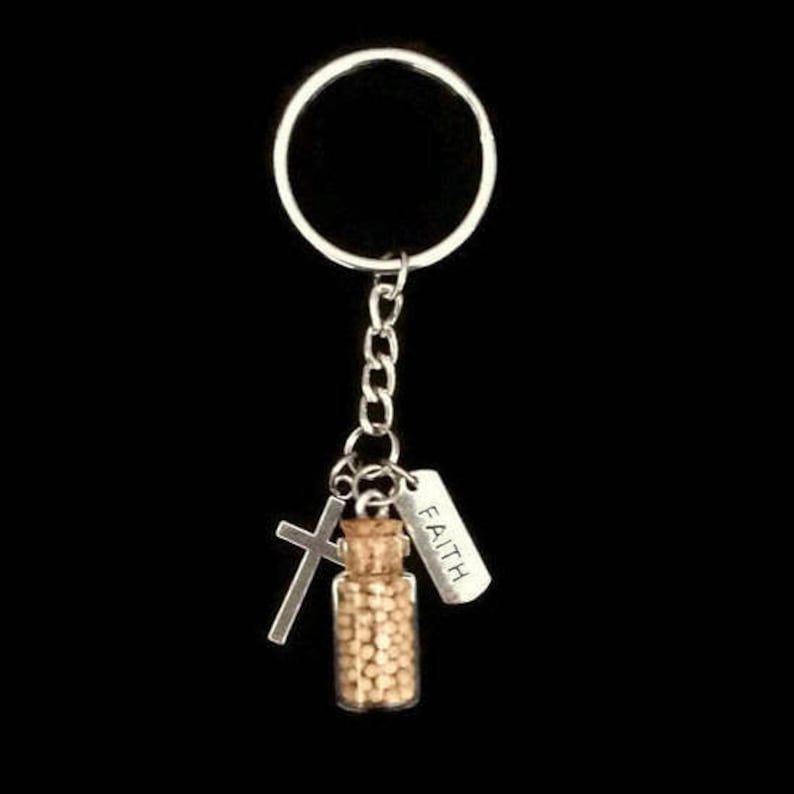 Faith of a Mustard Seed Keychain With Real Mustard Seed Etsy
