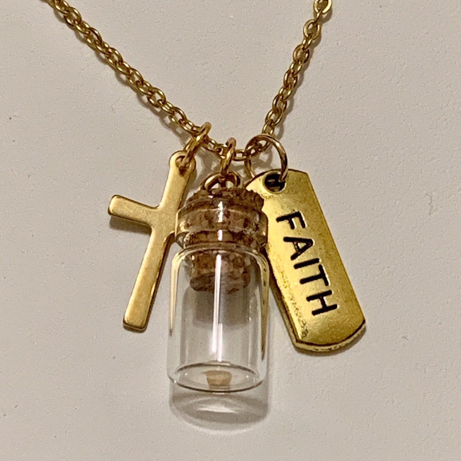 Faith of a Mustard Seed Stackable Charm Pendant Gold or Etsy