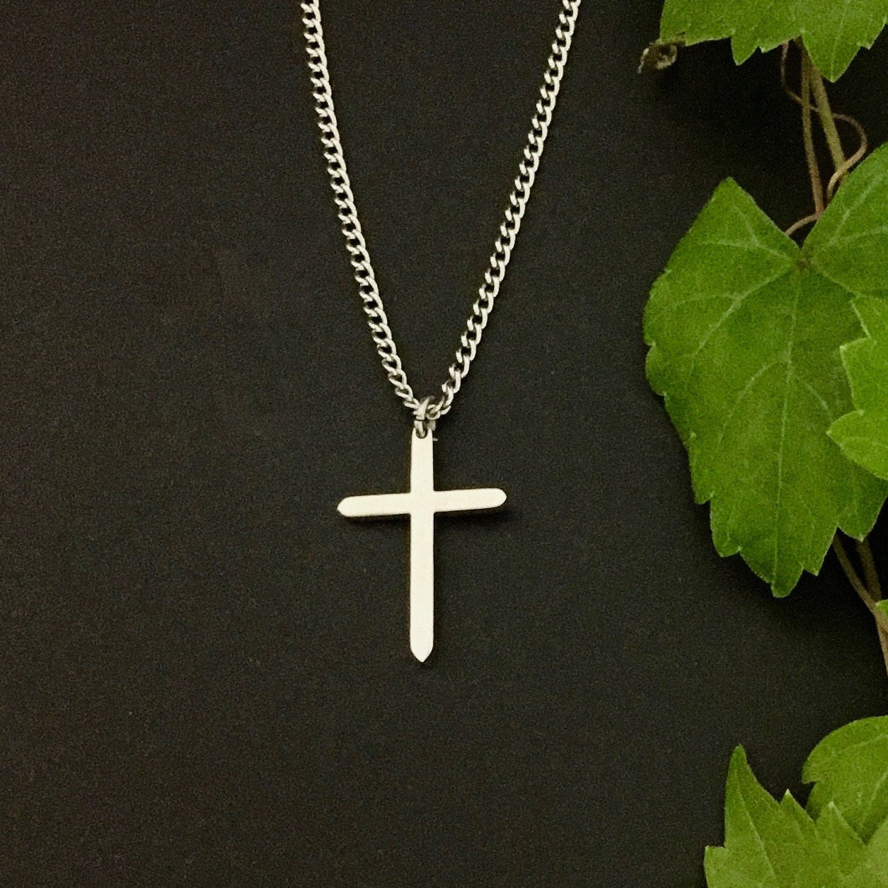 stainless steel cross necklace women's