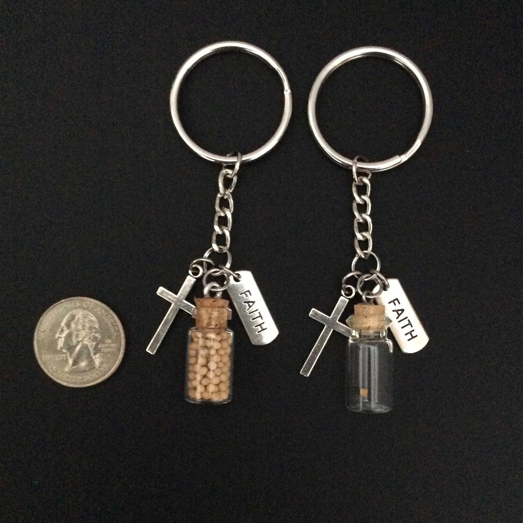 Mustard Seed Keychain, Faith of a Mustard Seed keychain for men, women