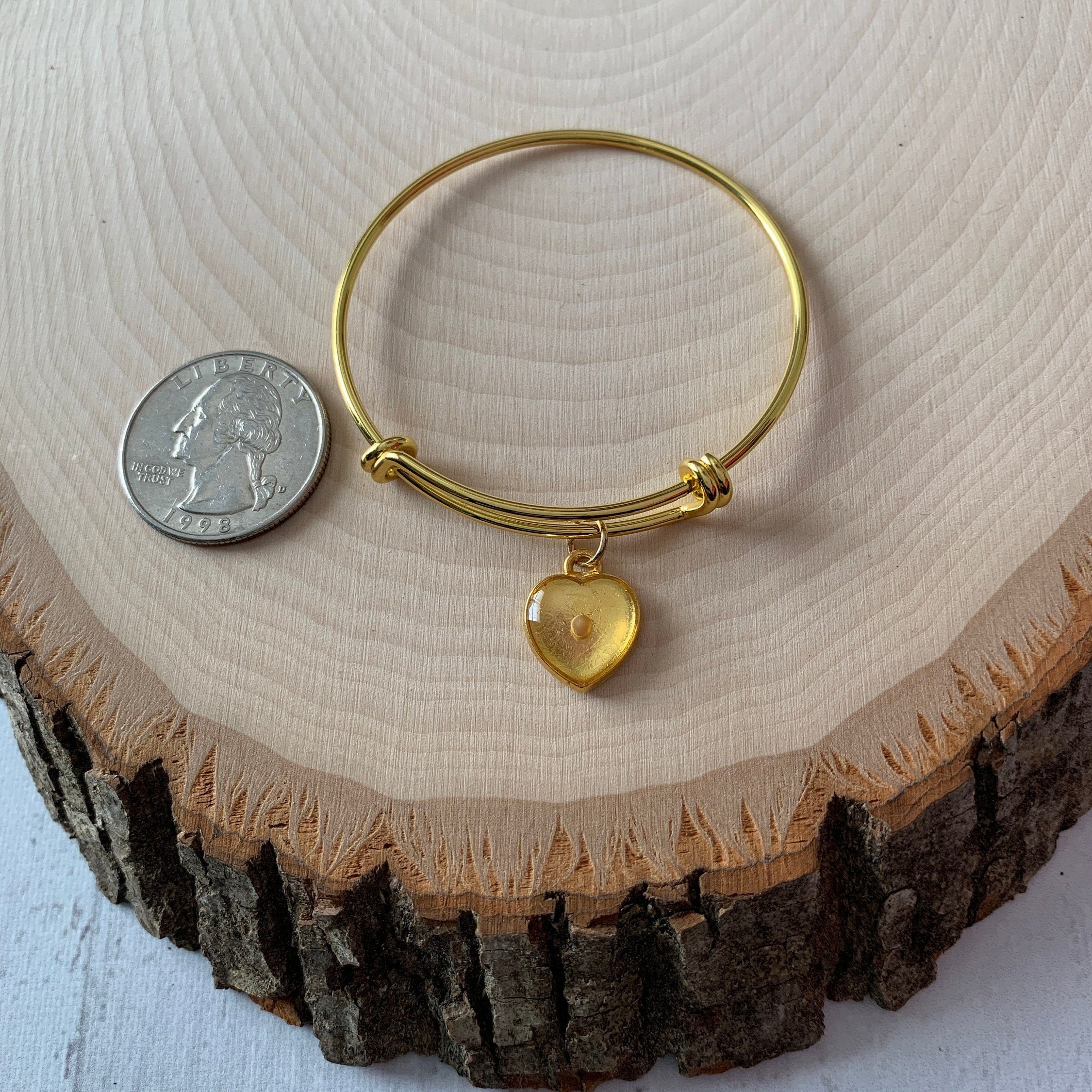 Faith of a mustard seed bangle bracelet for young girls in gold or rose