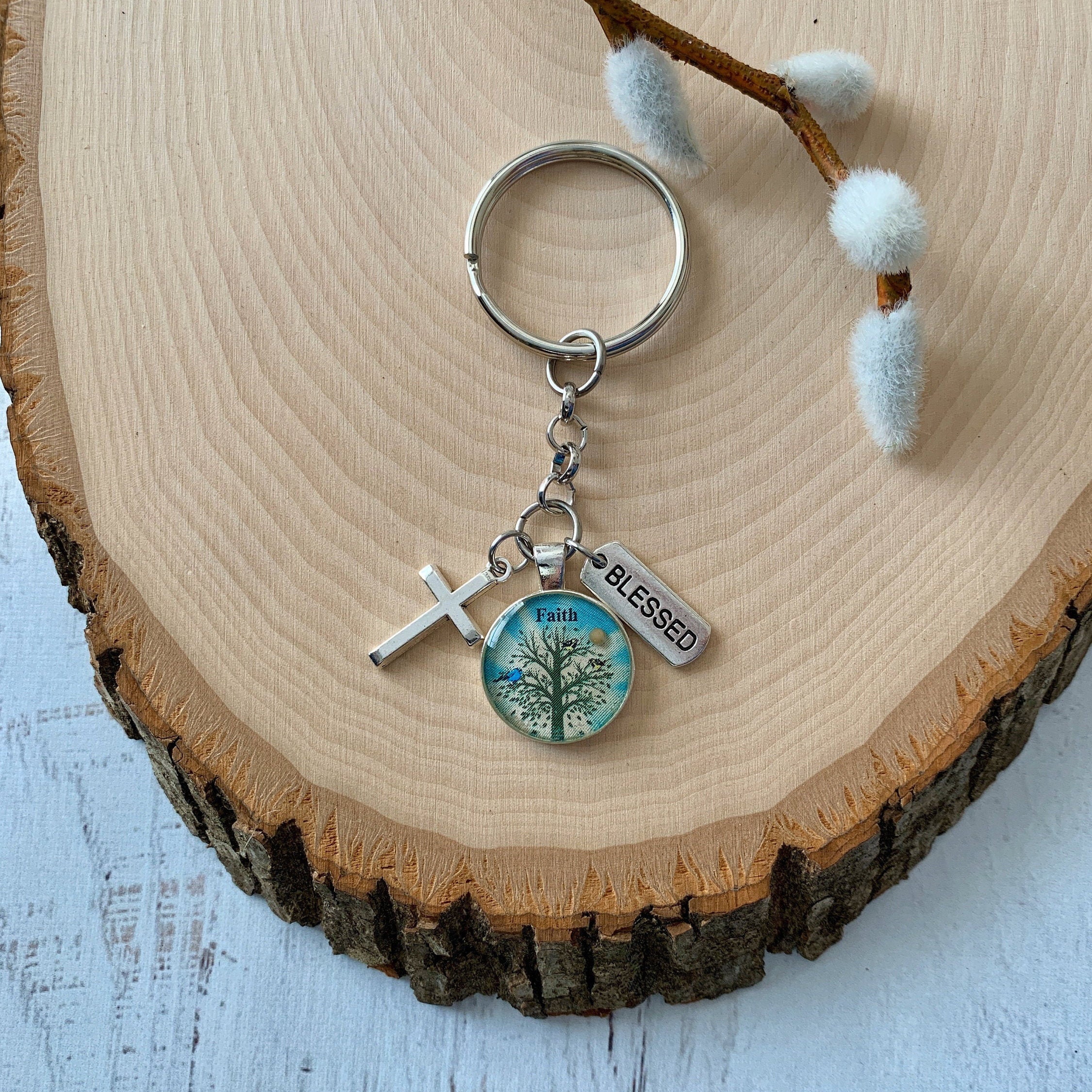 Faith of a mustard seed keychain, blessed keychain for her, religious