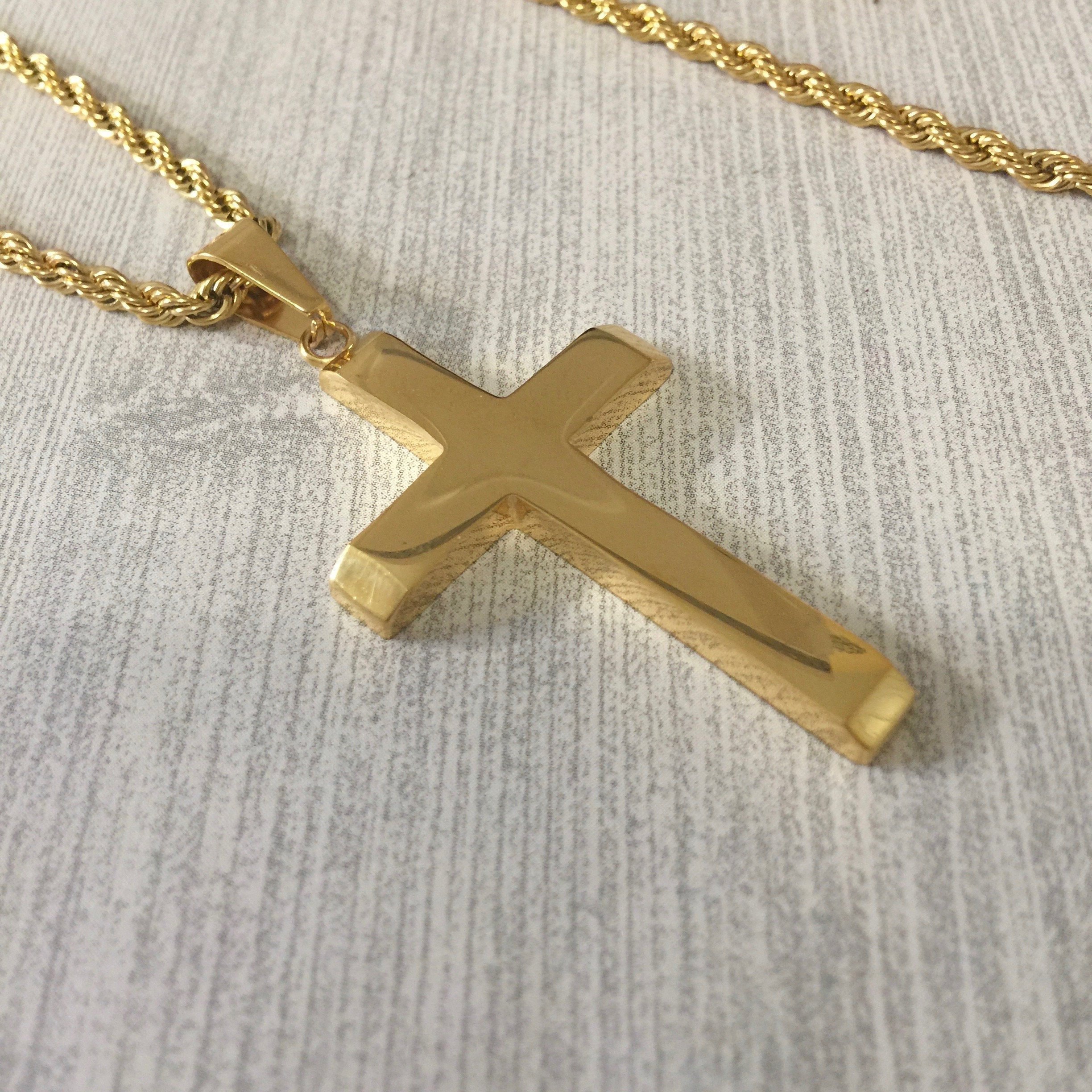 Cross Chains For Men Gold : Hip Hop Jewelry: Large 10K Gold Mens ...