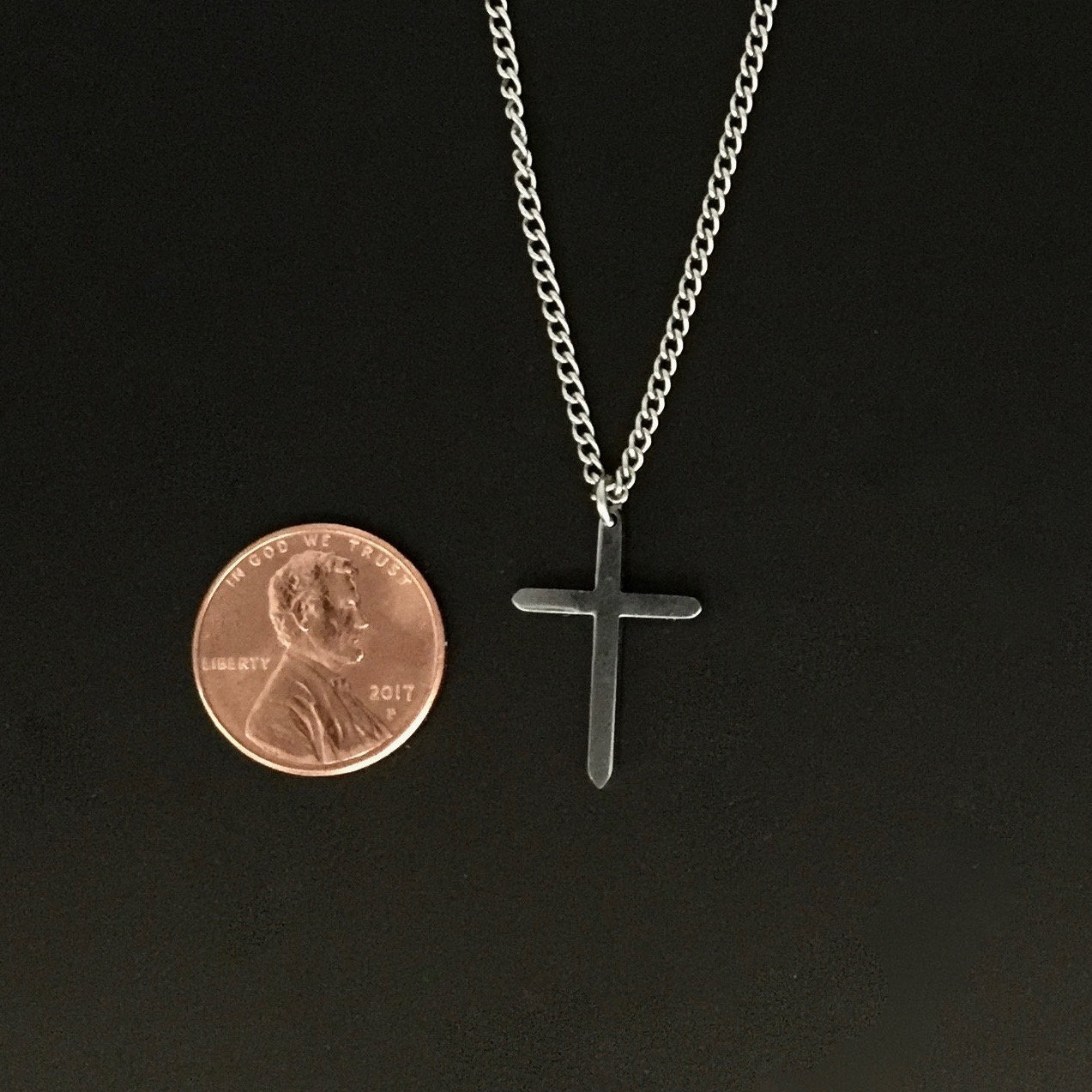 stainless steel cross necklace women's