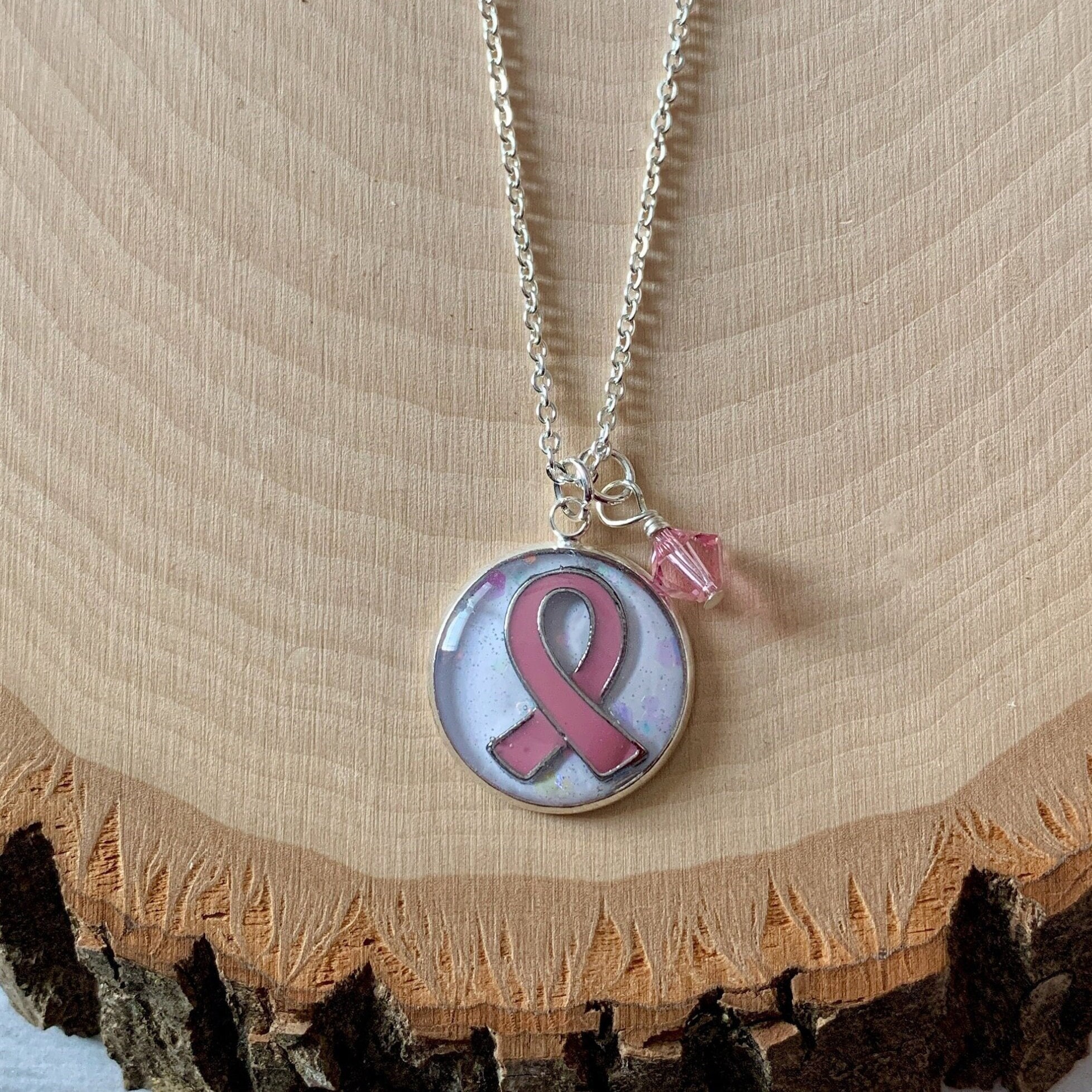 Pink Ribbon Necklace