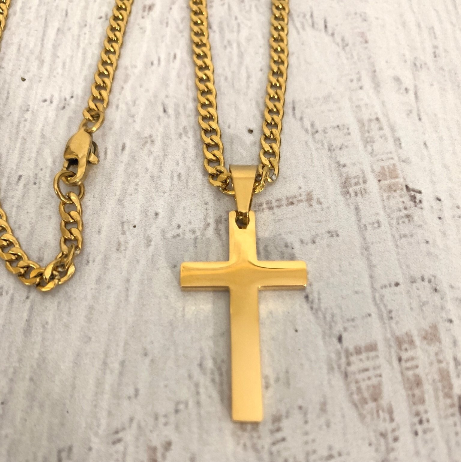 CROSS PENDANT CHAIN NECKLACE  Chain necklace, Mens silver chain necklace,  Chain