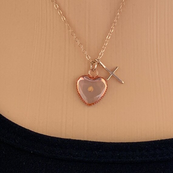 Rose gold mustard seed clearance necklace