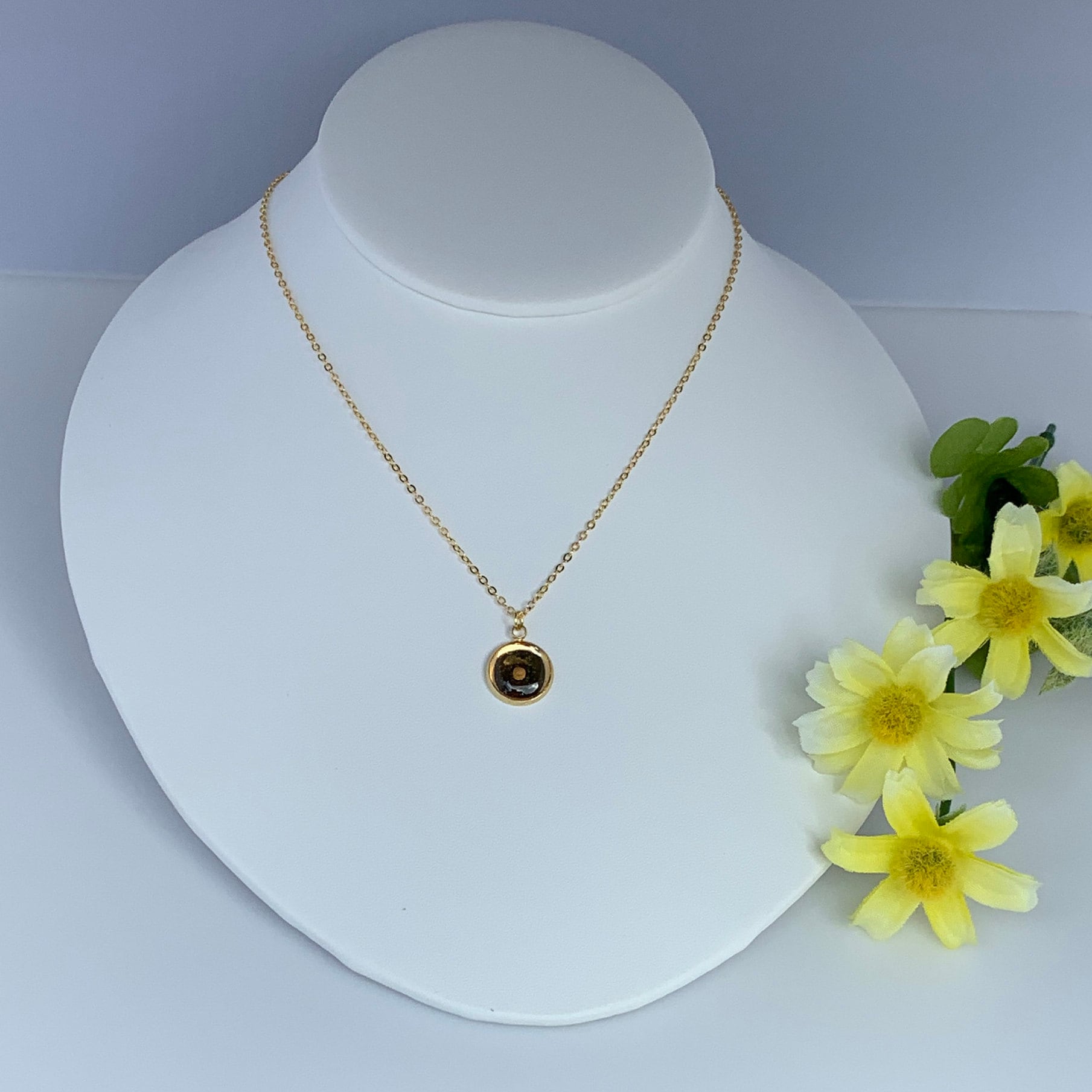 Faith of a mustard seed delicate gold necklace with real mustard seed