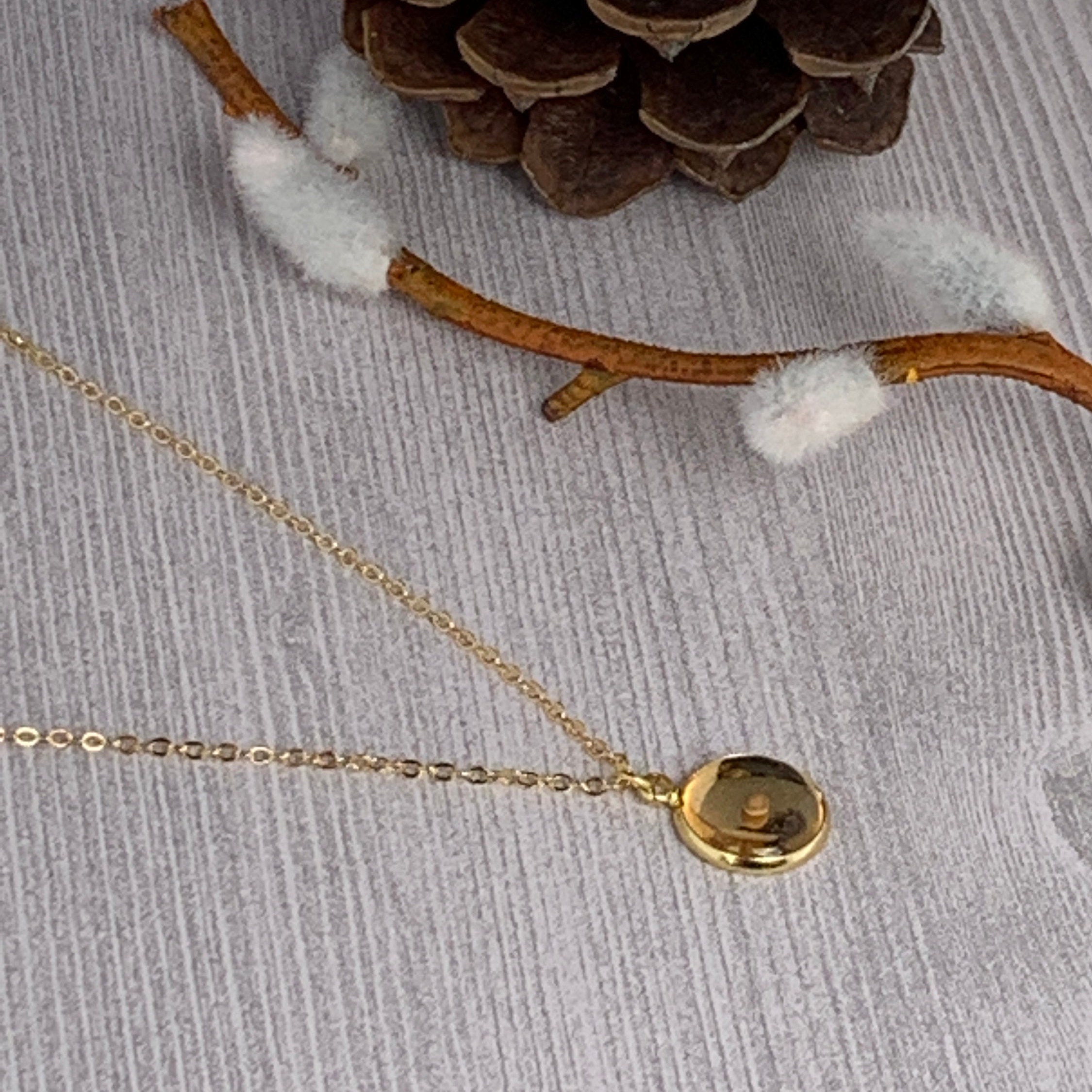 Faith of a mustard seed delicate gold necklace with real mustard seed