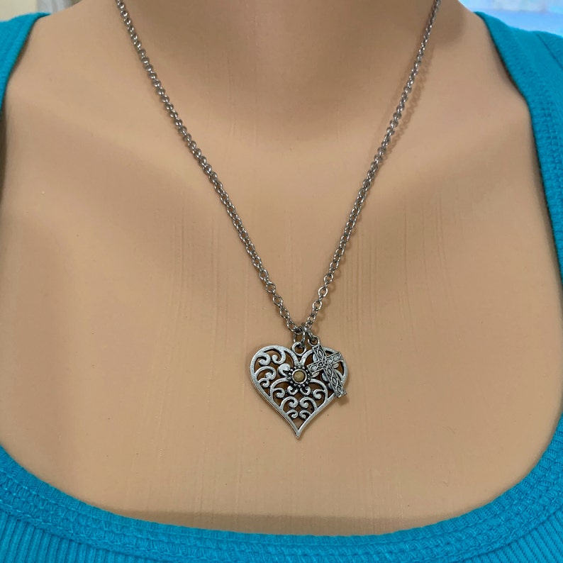 Faith of a mustard seed necklace filigree heart necklace with Etsy