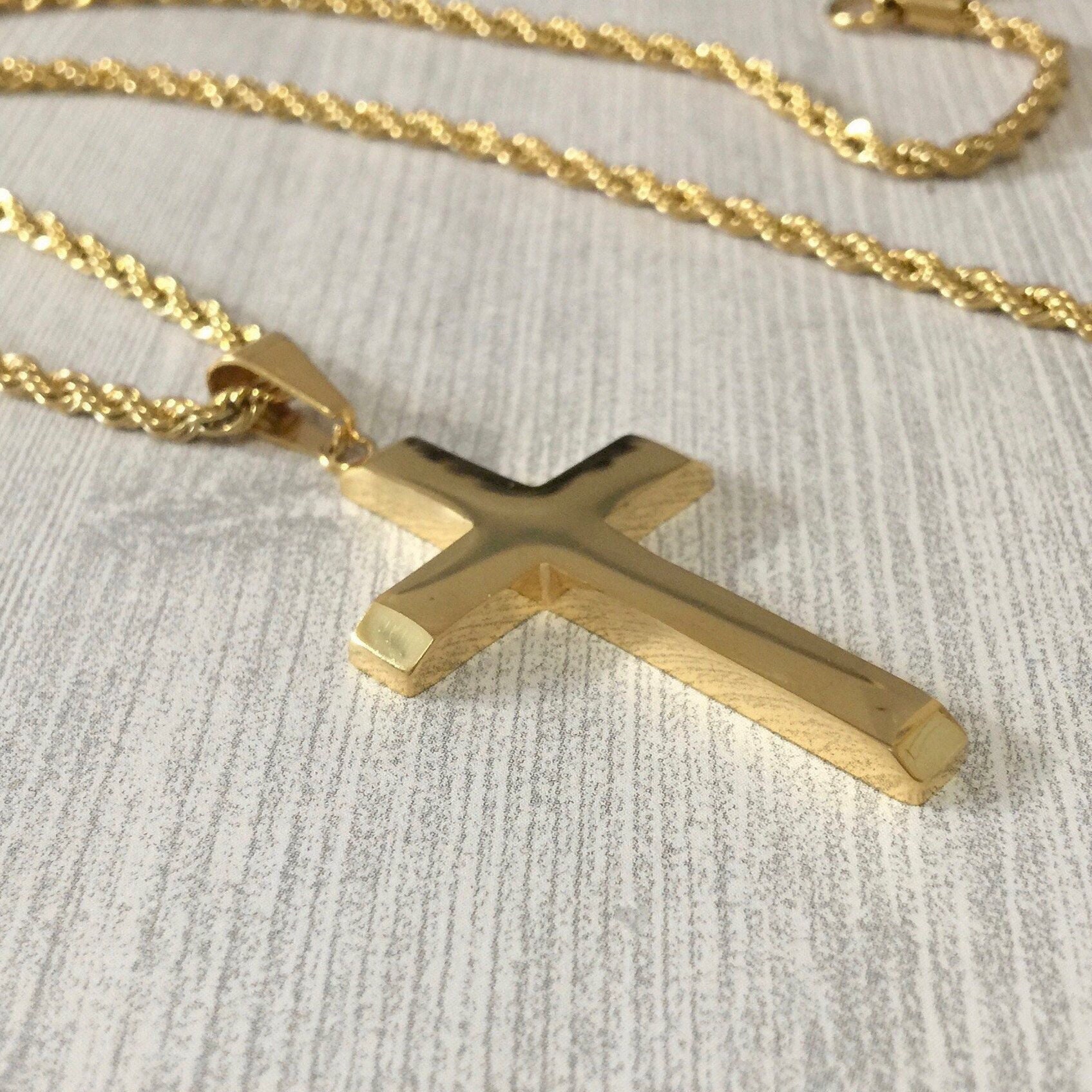 Cross Chains For Men Gold Hip Hop Jewelry Large 10K Gold Mens