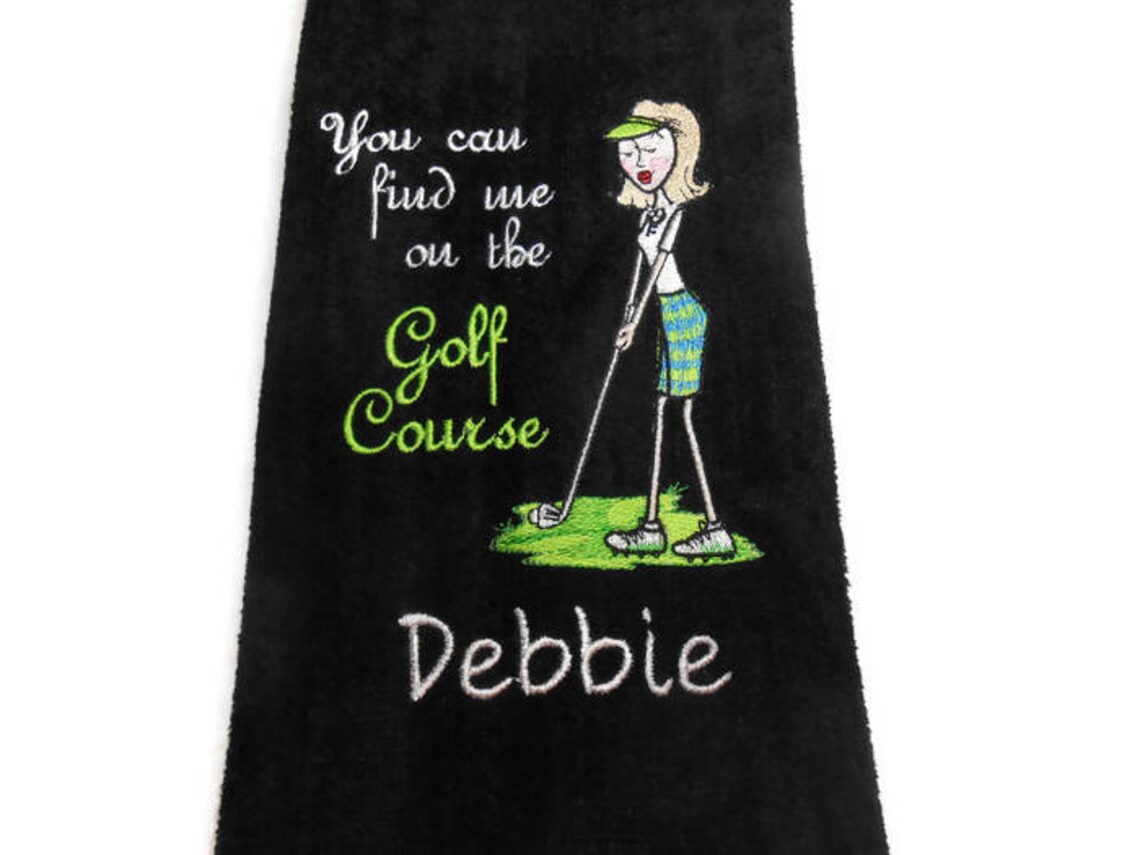 Golf towel ladies golf personalized golf embroidered towel Etsy