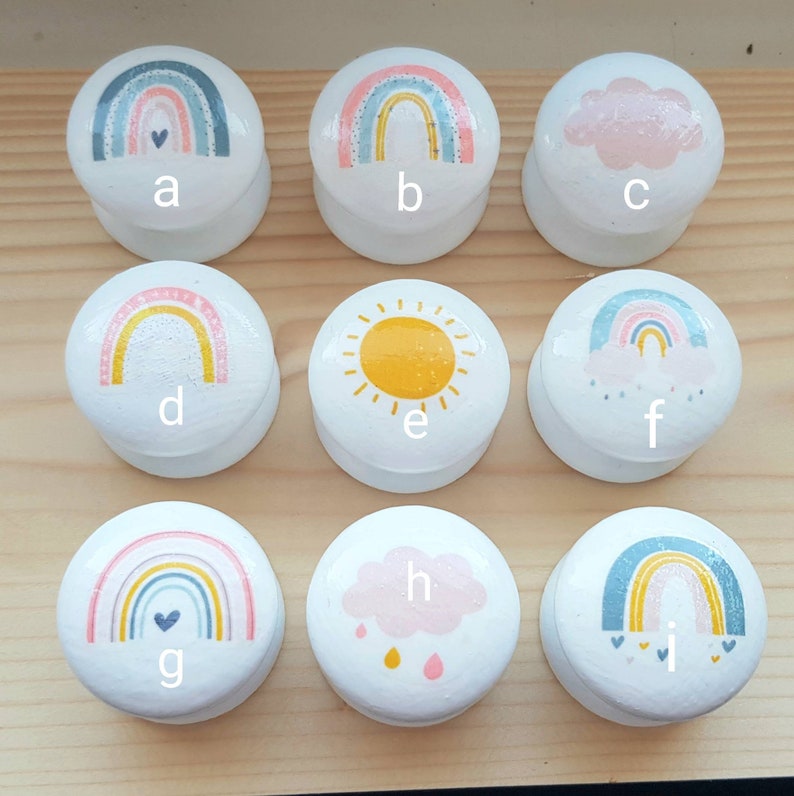 Pastel Rainbow Drawer Knobs 35mm Dia Etsy UK