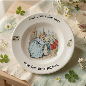 Vintage Wedgwood Peter Rabbit Miniature Tea Set Plate / 4" Child's Replacement Plate / Beatrix Potter Once Upon A Time Collectible / No Chip