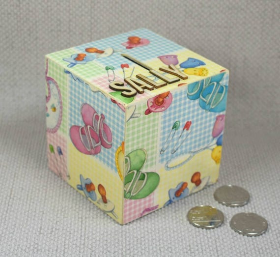 Items similar to Cute New Baby Money Box with Personalised Option and