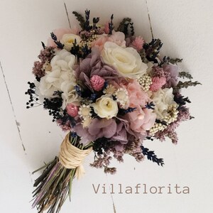 Ramo Pequeño De Flores Preservadas Color Mostaza Y Greenery Small Greenery  Bouquet With Mustard Flowers and Eucalyptus Wedding Bouquet 