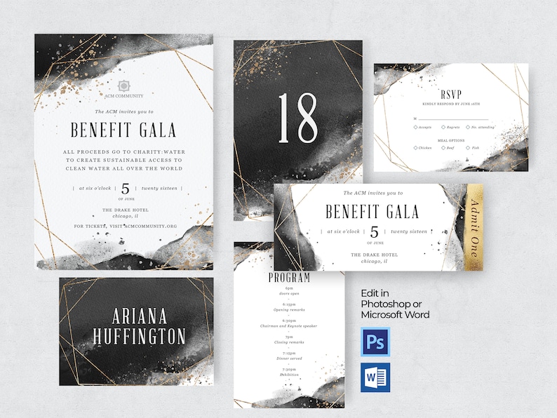 DIY Printable Gala Benefit Dinner Event Flyer Template image 1