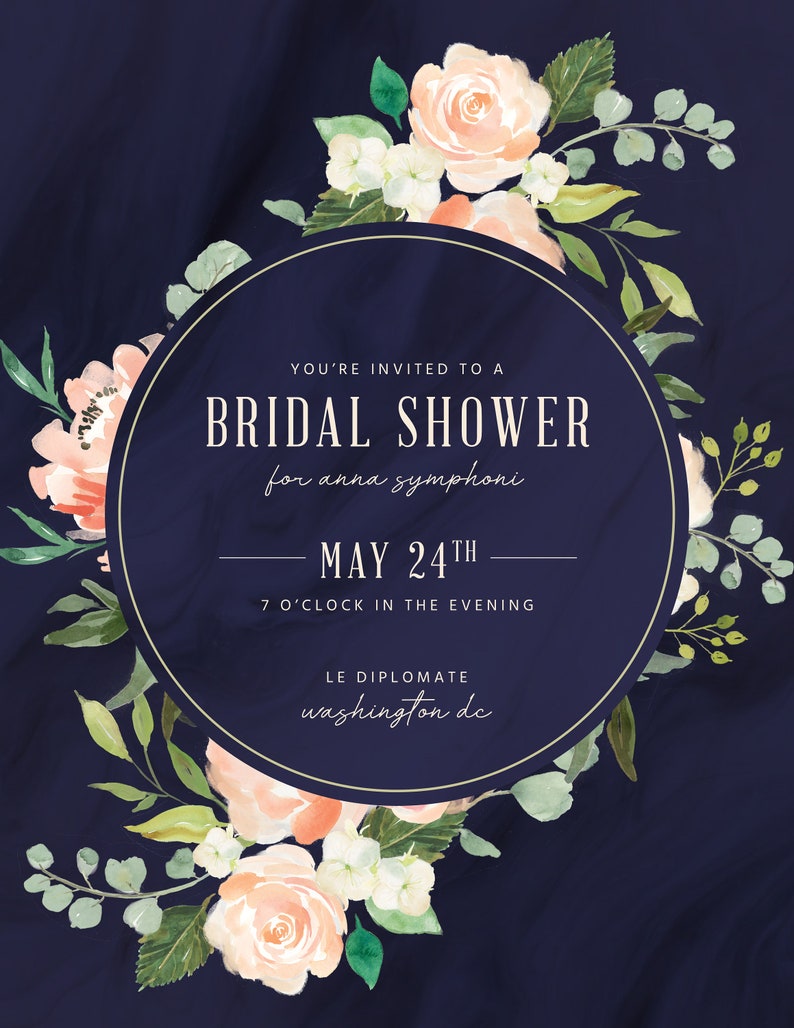 DIY Printable Floral Event Template Flyer for Bridal Showers or Church ...