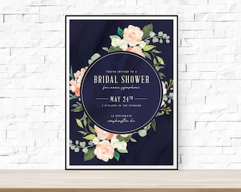DIY Printable Floral Event Template Flyer for Bridal Showers or Church Events. Word Doc + PSD version