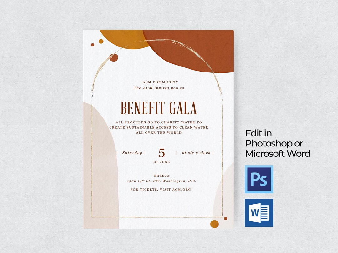 DIY Printable Gala Benefit Dinner Event Flyer Template for Microsoft ...