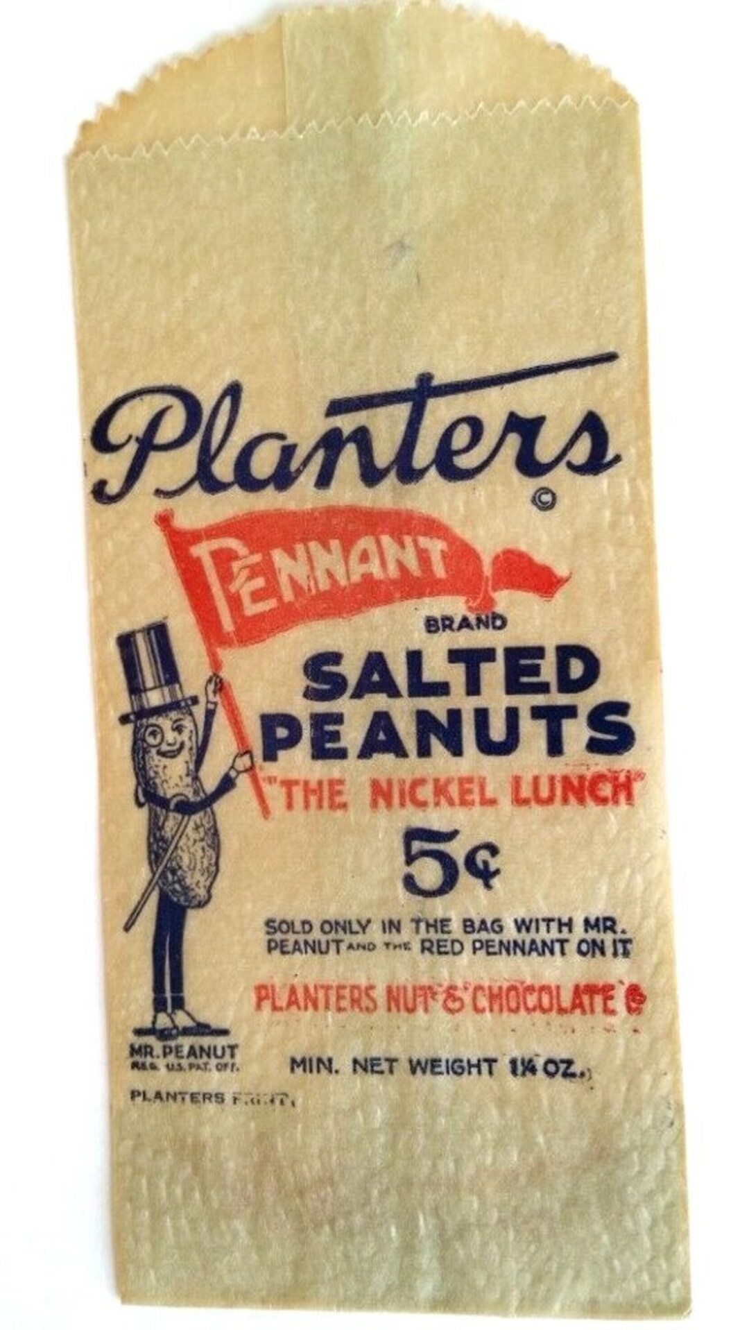 193040's Planters Pennantsalted Peanuts Glassine Bag Etsy