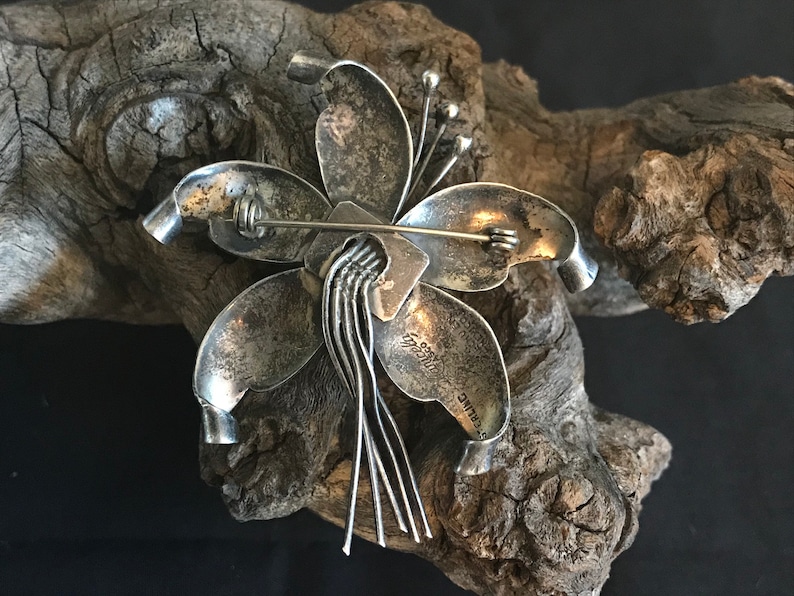 Vintage Sterling Maricela Flower Brooch