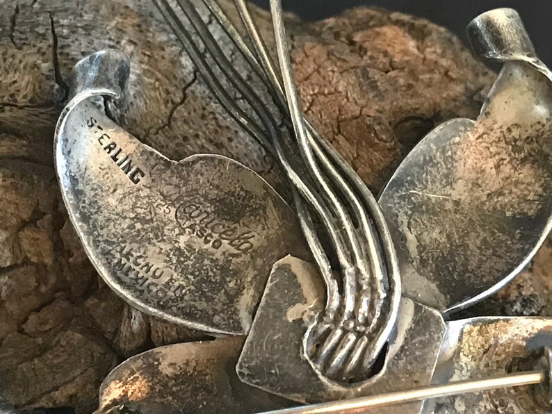 Vintage Sterling Maricela Flower Brooch