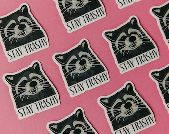 Stay Trashy Raccoon • Funny Waterproof Vinyl Sticker