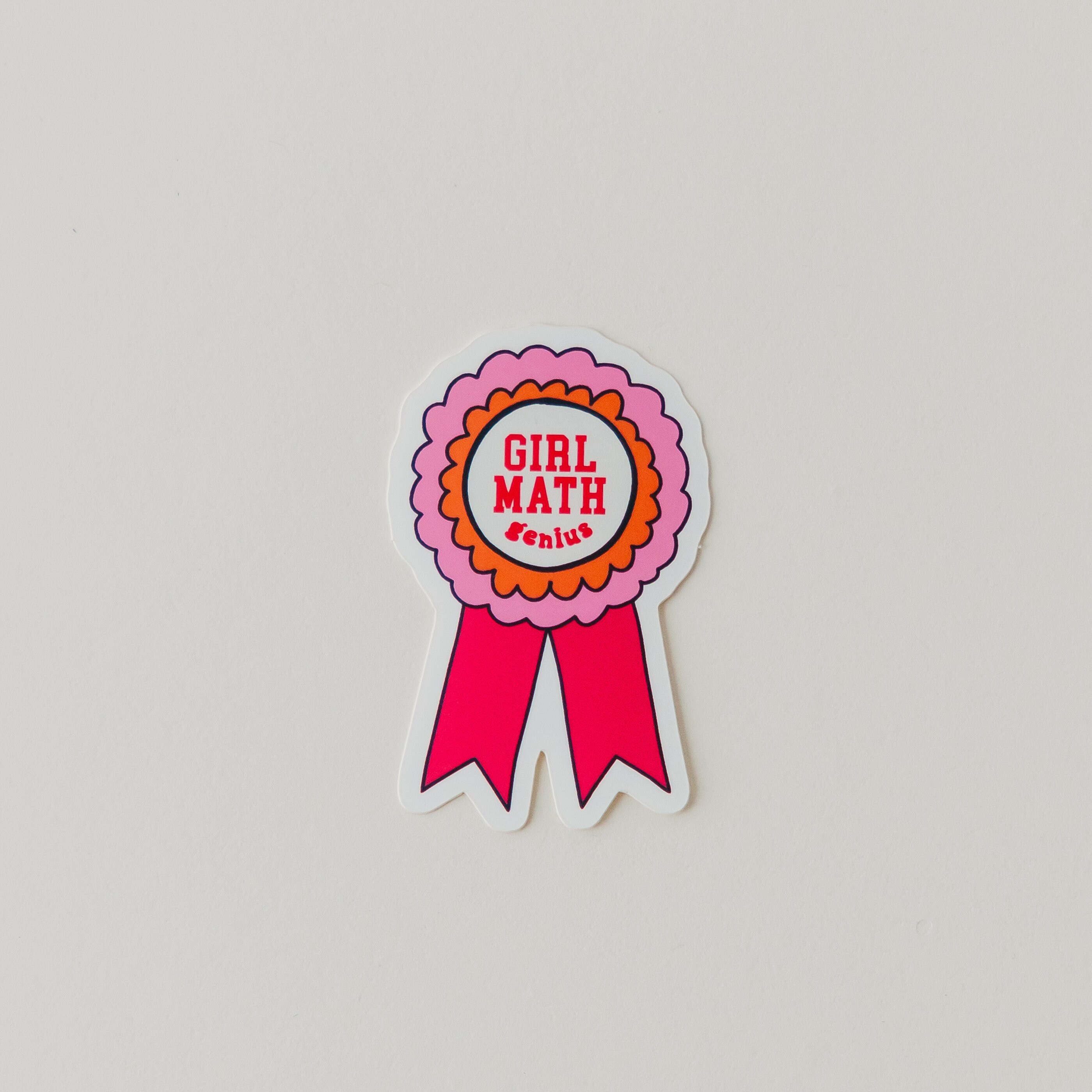 Math Ribbon Girl Math Genius • Waterproof Award Ribbon Vinyl Sticker - Etsy