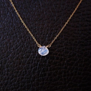 Teardrop Moonstone Necklace, Top 10 Jewelry Gifts, Floating Gemstone Necklace